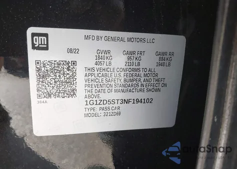 2022 Chevrolet Malibu Fwd Lt from USA, damaged, VIN 1G1ZD5ST3NF194102